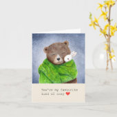 Bear & Bunny in a Scarf You are my favorite Cozy Kaart (Gele Bloem)