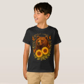 Bear Butterfly Nature Rustic Sunflower Monarch Art T-shirt (Voorkant volledig)