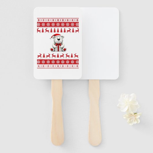 Bear Christmas Christmas (1) Handwaaier (Voorkant en achterkant)