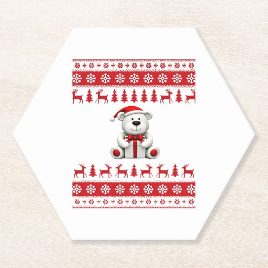 Bear Christmas Christmas (1) Kartonnen Onderzetters (Voorkant)