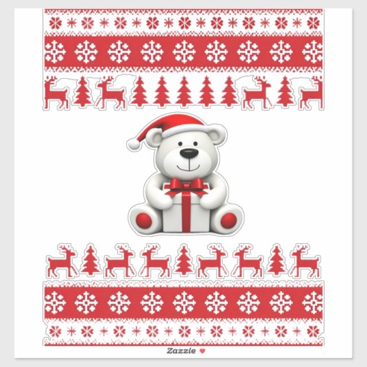 Bear Christmas Christmas (1) Sticker (Vel)