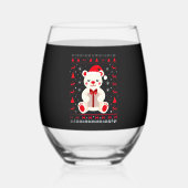 Bear Christmas Christmas (1) Wijnglas Zonder Voet (Voorkant)