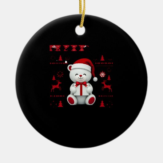 Bear Christmas Christmas (2) Keramisch Ornament (Voorkant)