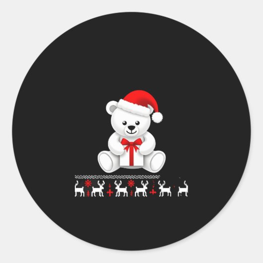Bear Christmas Christmas (2) Ronde Sticker (Voorkant)