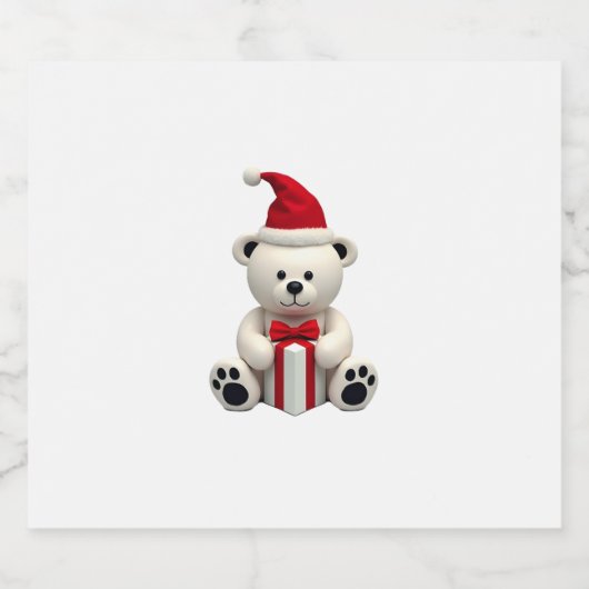 Bear Christmas Christmas (2) Sparkling Wijnetiket (Enkel label)