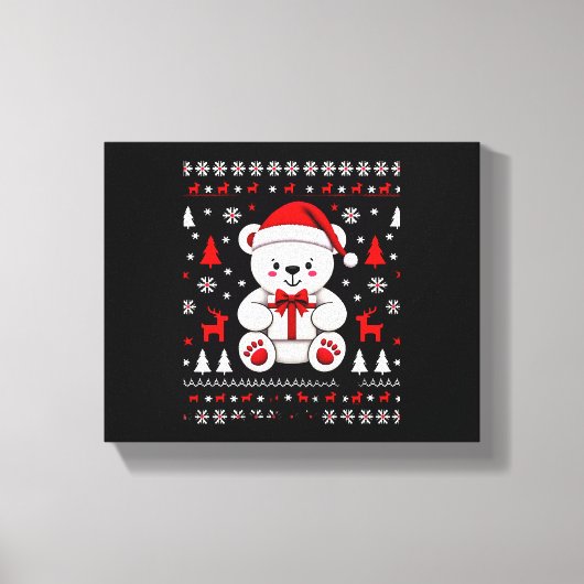 Bear Christmas Christmas (3) Canvas Afdruk (Voorkant)