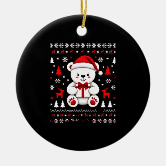 Bear Christmas Christmas (3) Keramisch Ornament (Voorkant)