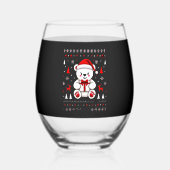 Bear Christmas Christmas (3) Wijnglas Zonder Voet (Voorkant)