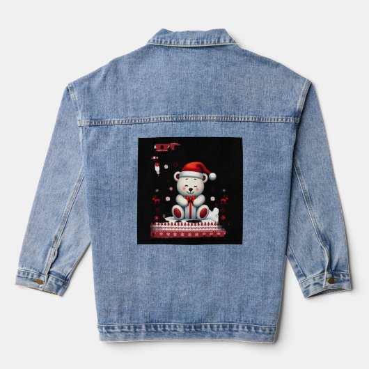 Bear Christmas Christmas (4) Denim Jacket (Achterkant)