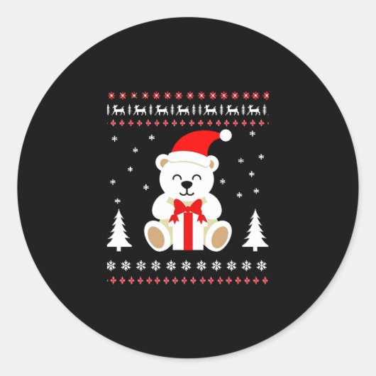 Bear Christmas Christmas (4) Ronde Sticker (Voorkant)