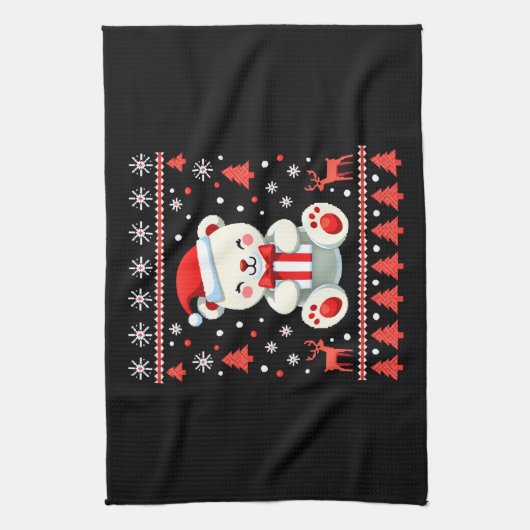 Bear Christmas Christmas (6) Theedoek (Verticaal)