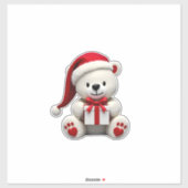 Bear Christmas Christmas Sticker (Vel)