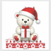 Bear Christmas Christmas Sticker (Vel)