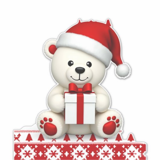 Bear Christmas Christmas Sticker (Voorkant)
