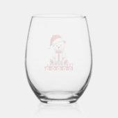 Bear Christmas Christmas Wijnglas Zonder Voet (Achterkant)