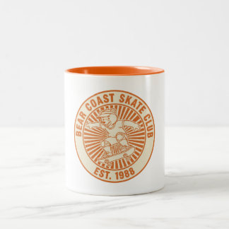 Bear Coast Skate Club cup, Vintage 1988 Style  Tweekleurige Koffiemok