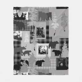 Bear Collage Fleece Deken