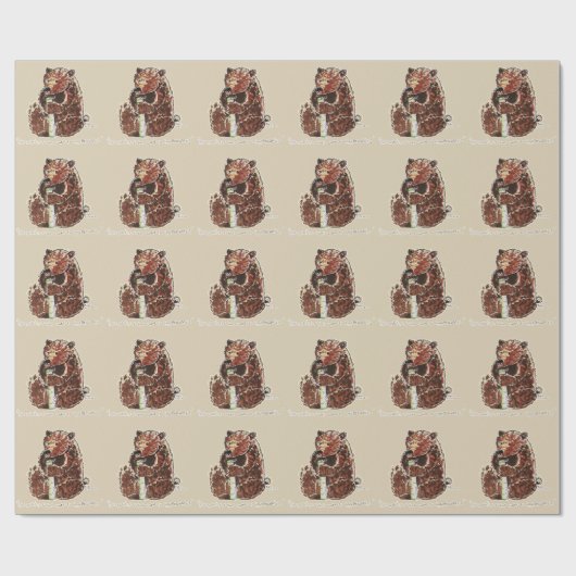 Bear Contemplates Hibernation Cadeaupapier (Vlak)