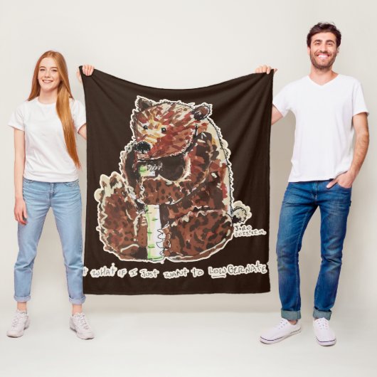 Bear Contemplates Hibernation Fleece Deken (In situ)