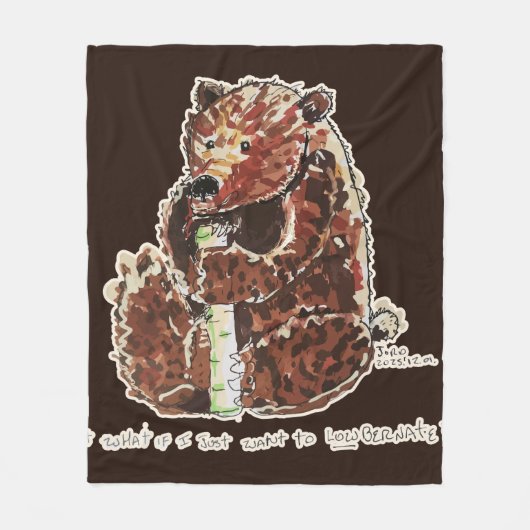 Bear Contemplates Hibernation Fleece Deken (Voorkant)