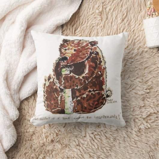 Bear Contemplates Hibernation Kussen (Deken)