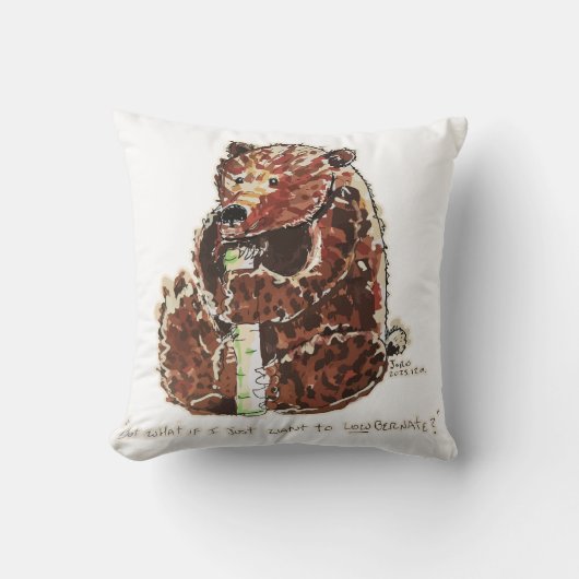 Bear Contemplates Hibernation Kussen (Voorkant)