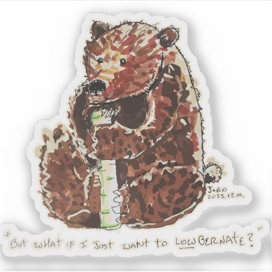 Bear Contemplates Hibernation Sticker (Voorkant)