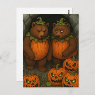 Bear Couple Costumes Briefkaart
