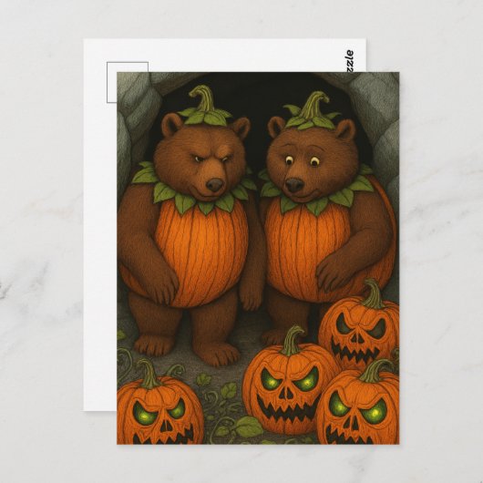 Bear Couple Costumes Briefkaart (Voorkant / Achterkant)