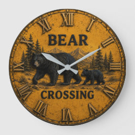 Bear Crossing Cabin Mountain Wildlife Gift Grote Klok