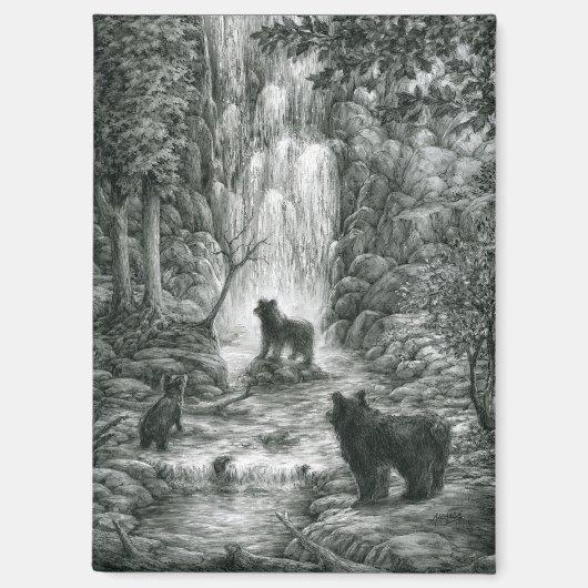 Bear Cubs Visit the Falls Magneet (Voorkant)