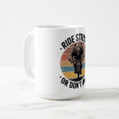 Bear Cycling Vintage Sunset Biker Design Koffiemok (Voorkant links)