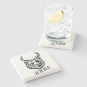 Bear + Deer = Beer? Stenen Onderzetter (Zijkant)