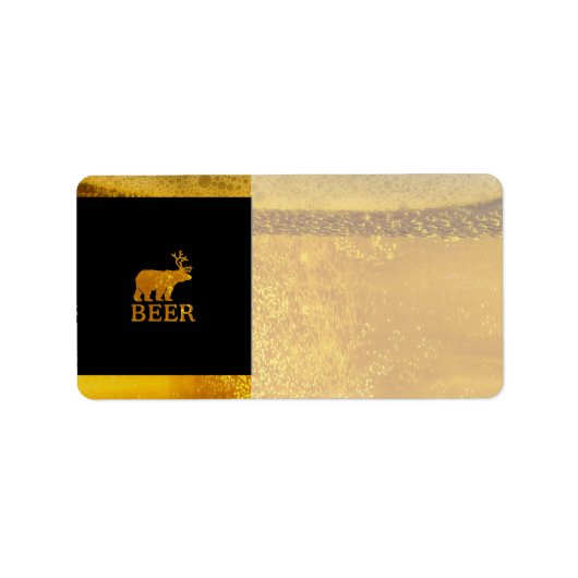 Bear Deer or Beer Silhouette Graphic Etiket (Voorkant)