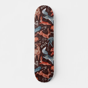 Bear, deer, owl, fox and hare Pattern Persoonlijk Skateboard