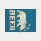 Bear Deer Vintage Beer Fleece Deken (Voorkant (Horizontaal))
