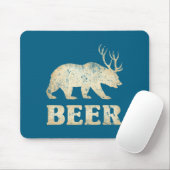 Bear Deer Vintage Beer  Muismat (Met muis)