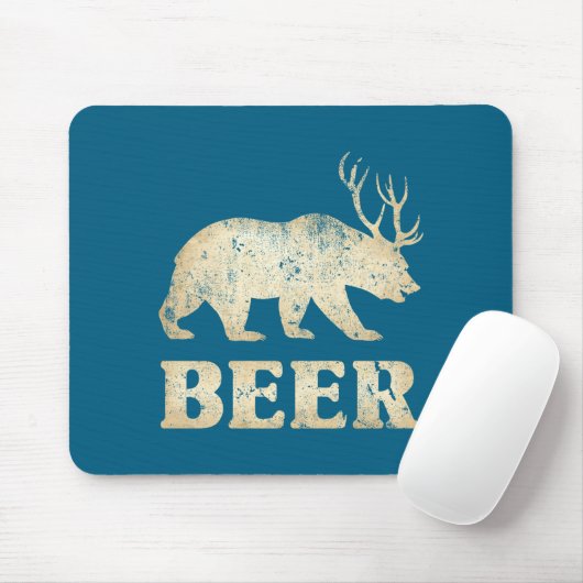 Bear Deer Vintage Beer Muismat (Met muis)