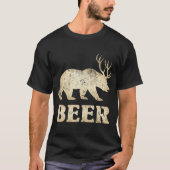 Bear Deer Vintage Beer  T-shirt (Voorkant)