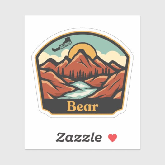 Bear, Delaware Sticker (Vel)