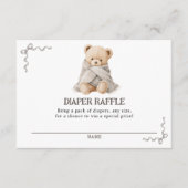 Bear Diaper Raffle Card Informatiekaartje (Voorkant)