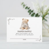 Bear Diaper Raffle Card Informatiekaartje (Staand voorkant)