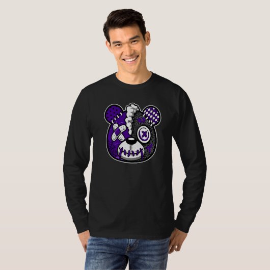 Bear Dripping  Loves Dark Iris 3s Unisex Matching T-shirt (Voorkant volledig)