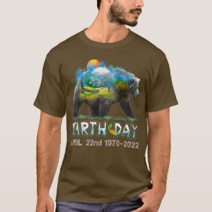Bear Earth Day April 22nd 1970 2022 Nature Protect T-shirt
