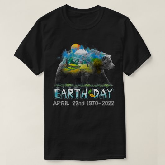Bear Earth Day April 22nd 1970 2022 Nature Protect T-shirt (Design voorkant)