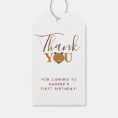 Bear First Birthday Thank You Cadeaulabel (Achterkant)
