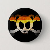 Bear Flag Skull (Gay Badge) Ronde Button 5,7 Cm (Voorkant)