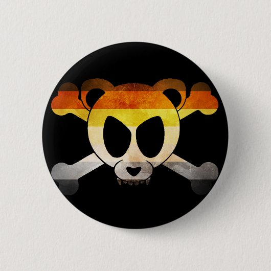Bear Flag Skull (Gay Badge) Ronde Button 5,7 Cm (Voorkant)