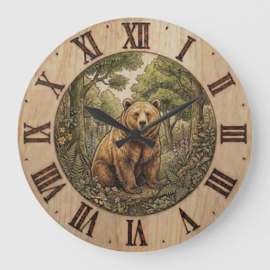 Bear Forest- Wall Clock Grote Klok (Voorkant)