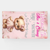 Bear Girl Baby Shower Banner (Horizontaal)